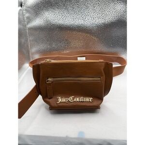 Juicy Couture Brown Leather‎ Belt Bag Fanny Pack Gold Logo